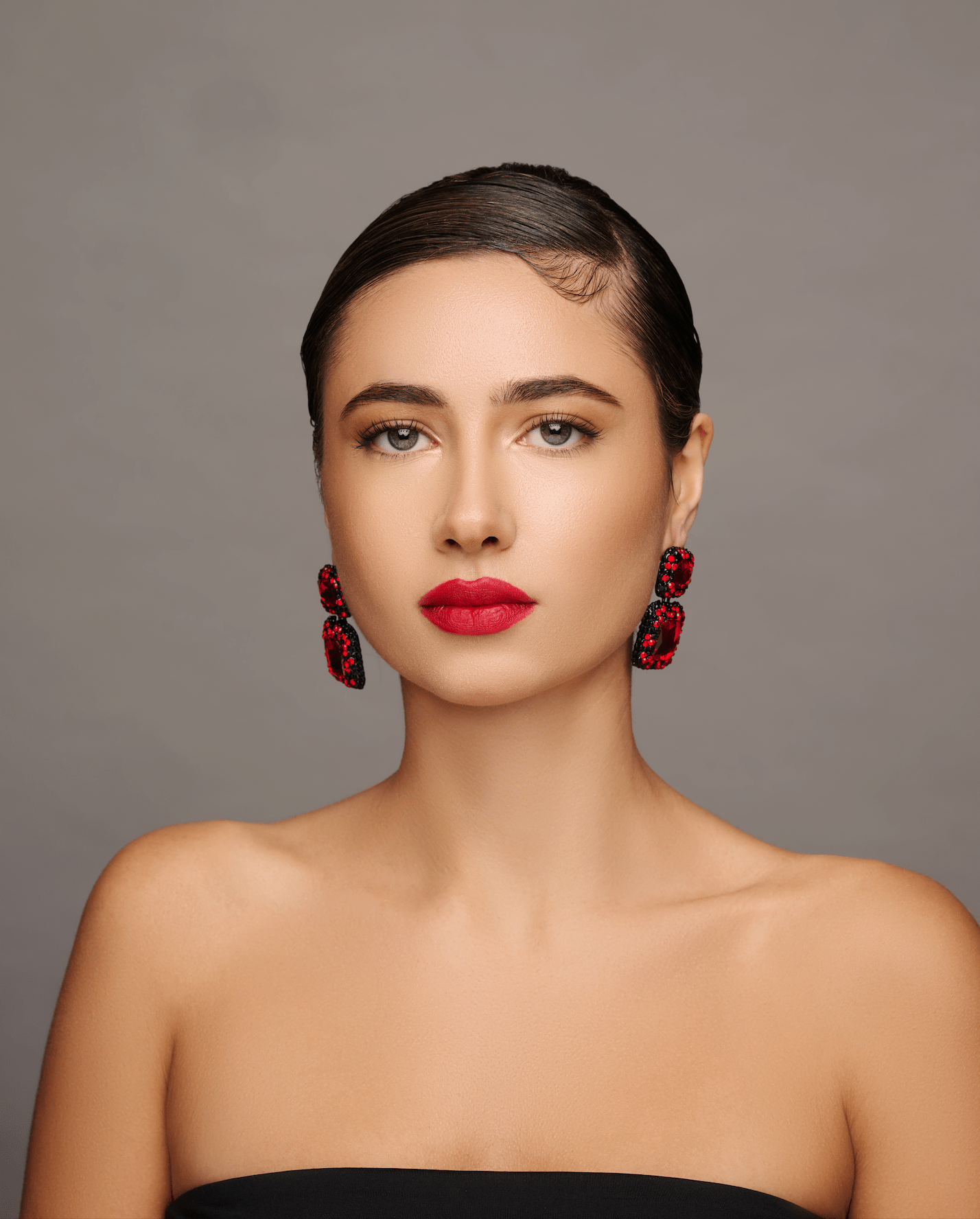 Elegant Diamante Rhinestone Stud Drop Earrings - Fatisha Boutique
