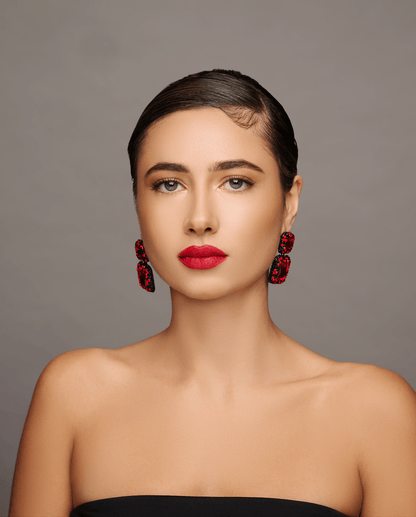 Elegant Diamante Rhinestone Stud Drop Earrings - Fatisha Boutique