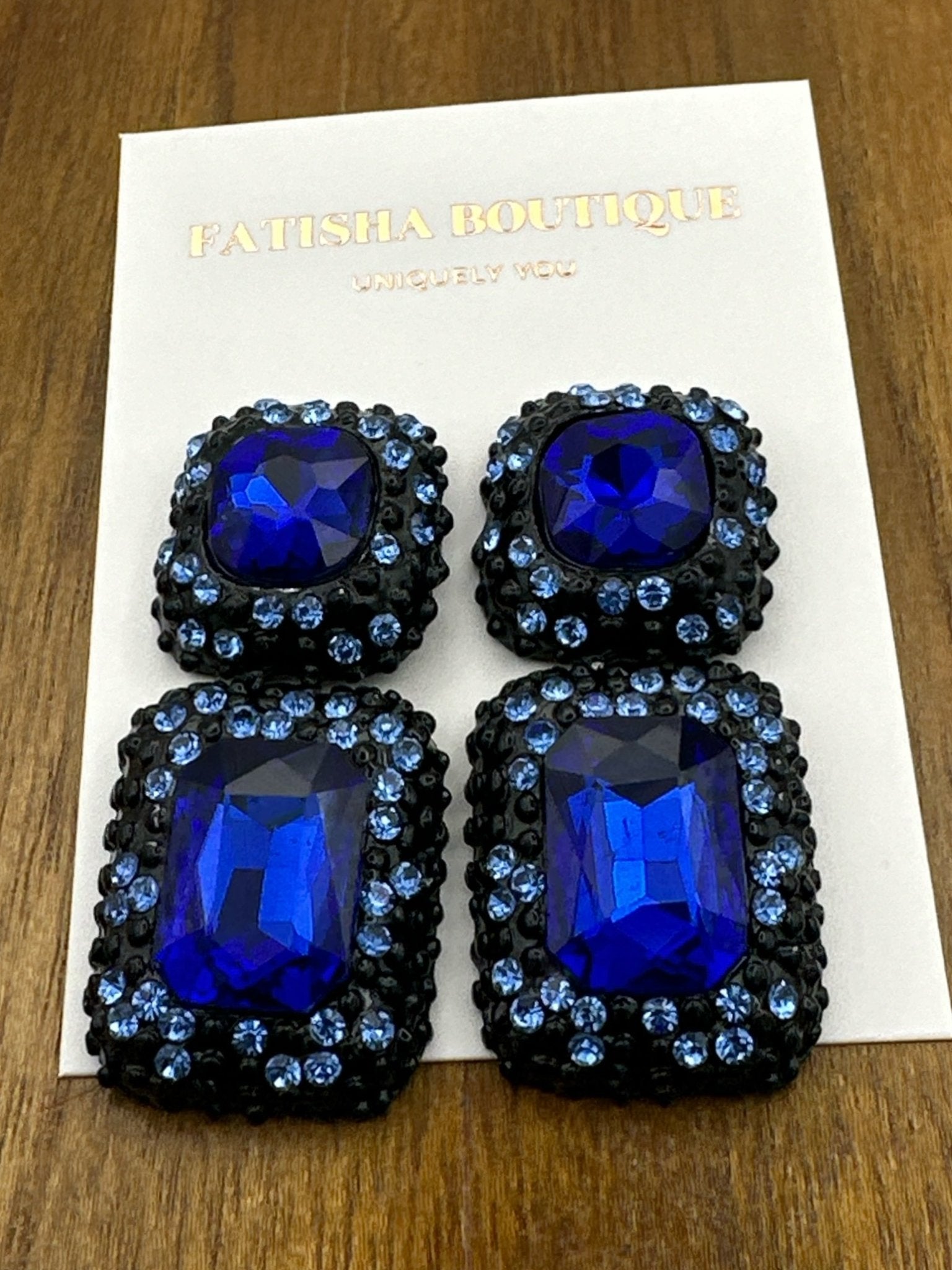 Elegant Diamante Rhinestone Stud Drop Earrings - Fatisha Boutique