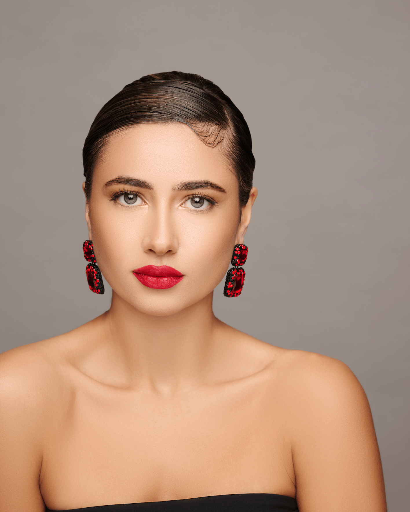 Elegant Diamante Rhinestone Stud Drop Earrings - Fatisha Boutique