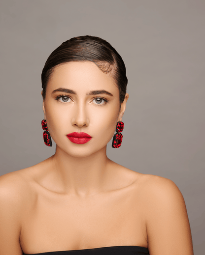Elegant Diamante Rhinestone Stud Drop Earrings - Fatisha Boutique
