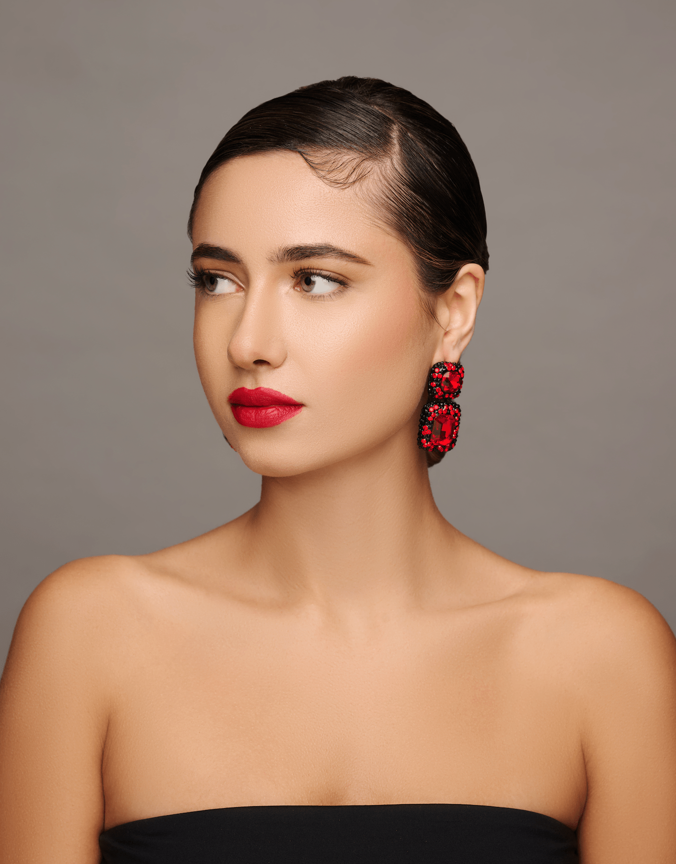 Elegant Diamante Rhinestone Stud Drop Earrings - Fatisha Boutique