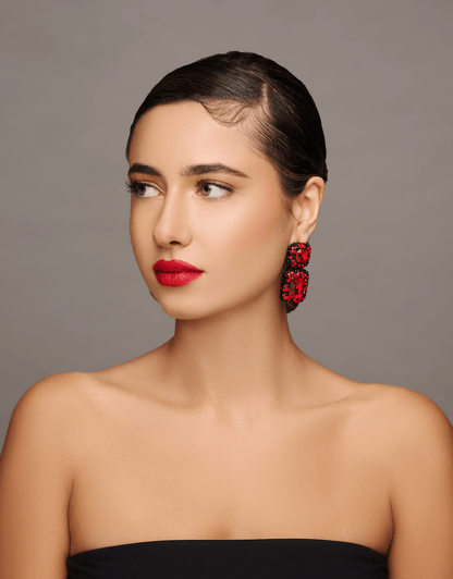 Elegant Diamante Rhinestone Stud Drop Earrings - Fatisha Boutique