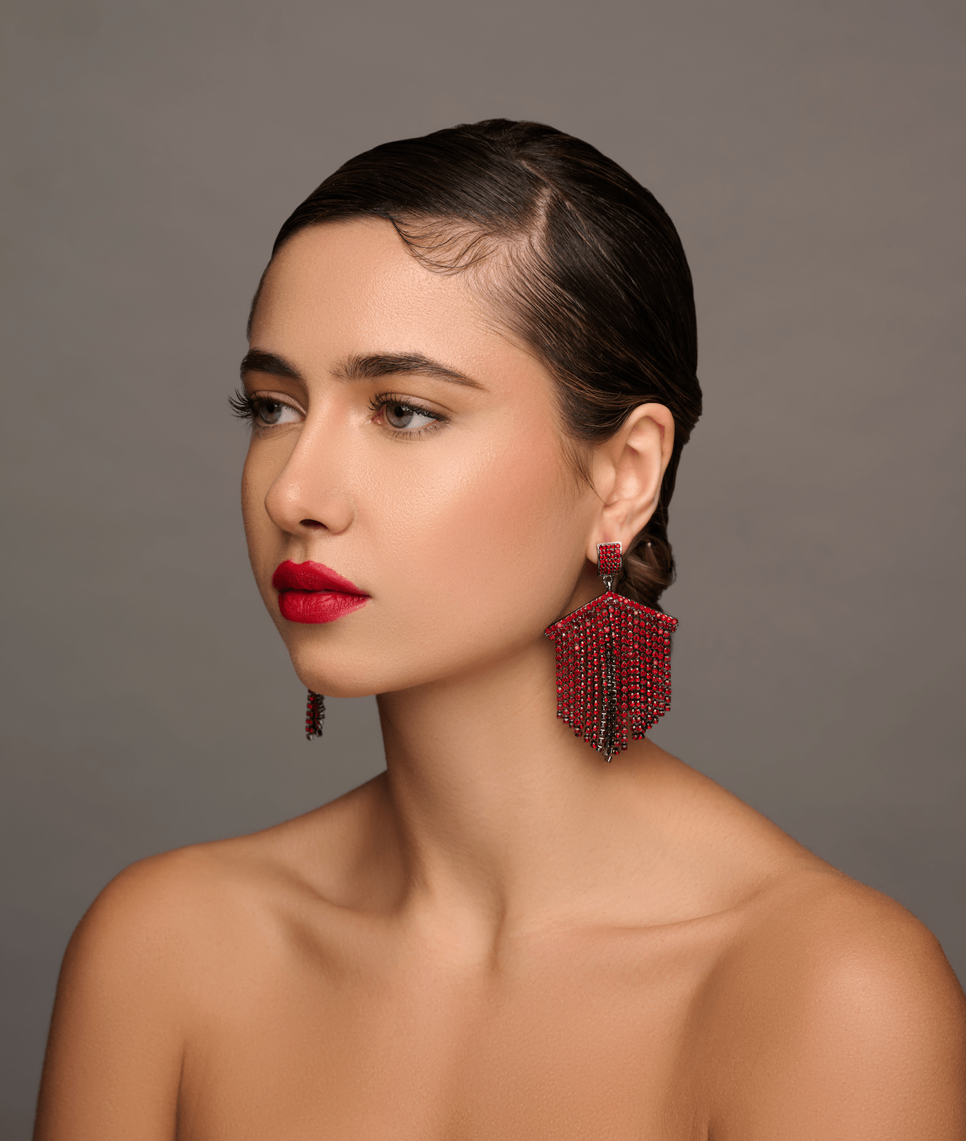 Elegant Diamante Rhinestone Tassel Statement Earrings - Fatisha Boutique