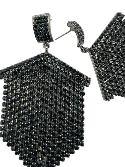 Elegant Diamante Rhinestone Tassel Statement Earrings - Fatisha Boutique