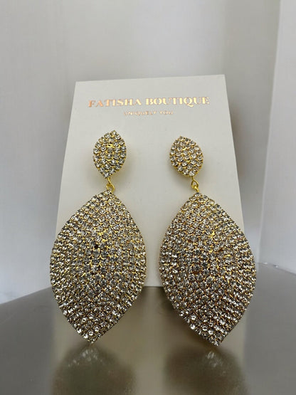 Elegant Diamante Rhinestone Teardrop Dangle Earrings - Fatisha Boutique