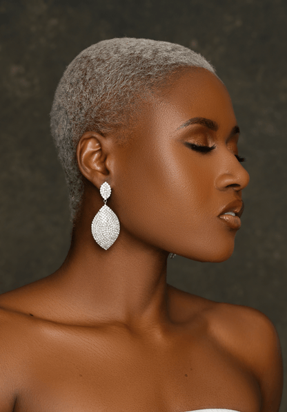 Elegant Diamante Rhinestone Teardrop Dangle Earrings - Fatisha Boutique