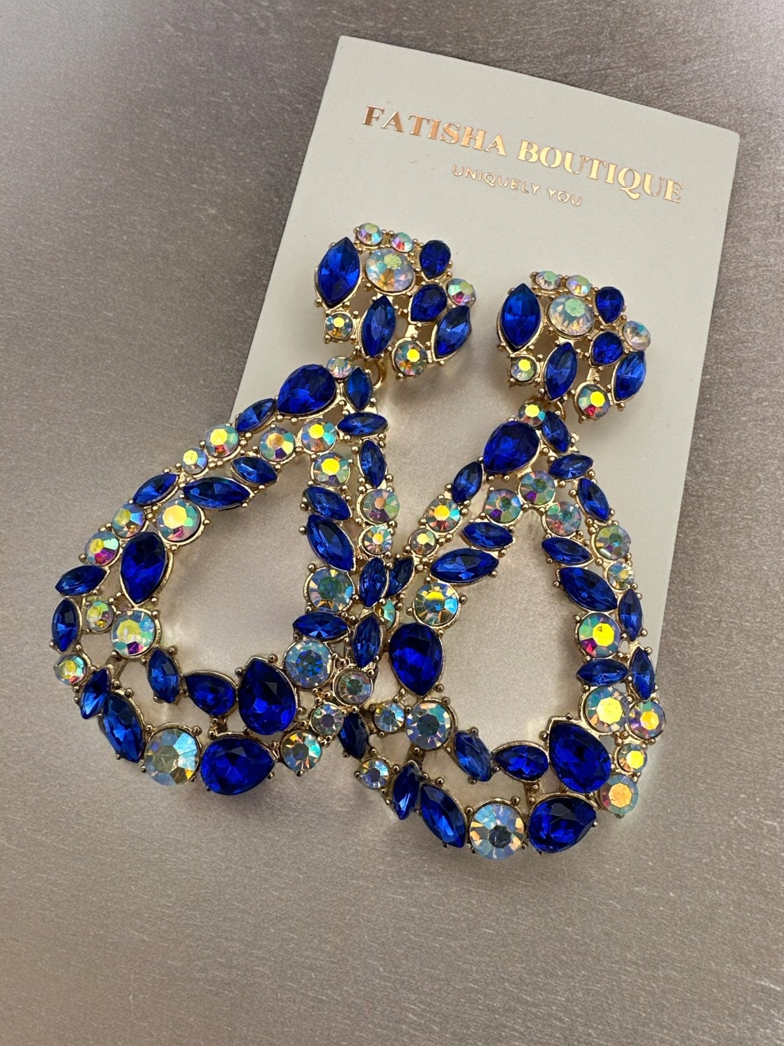 Elegant Diamante Sparkle Rhinestone Crystal Teardrop Earrings - Fatisha Boutique