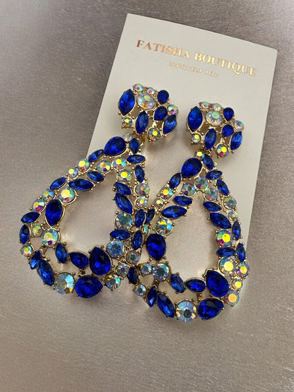 Elegant Diamante Sparkle Rhinestone Crystal Teardrop Earrings - Fatisha Boutique