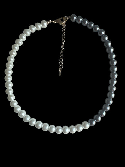 Elegant Faux Pearl Two Tones Choker Necklace - Fatisha Boutique