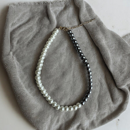 Elegant Faux Pearl Two Tones Choker Necklace - Fatisha Boutique