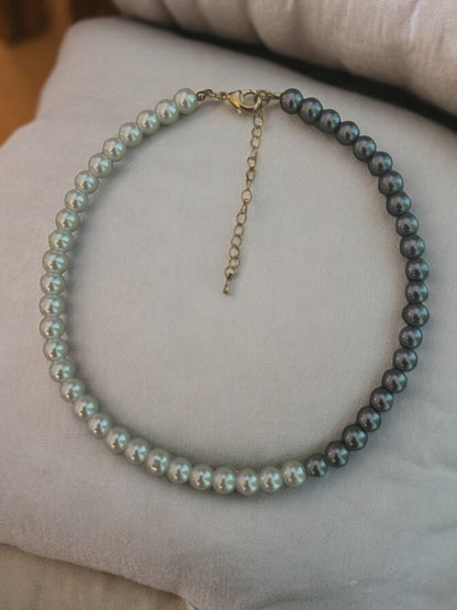 Elegant Faux Pearl Two Tones Choker Necklace - Fatisha Boutique