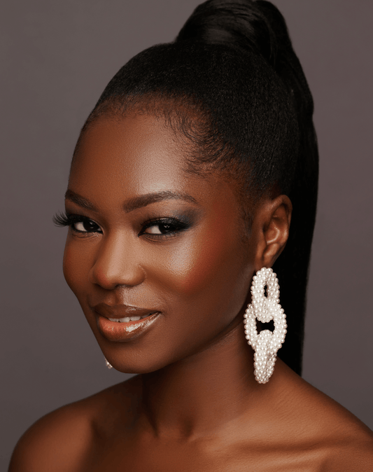 Elegant Faux Pearls Dangle Statement Earrings - Fatisha Boutique