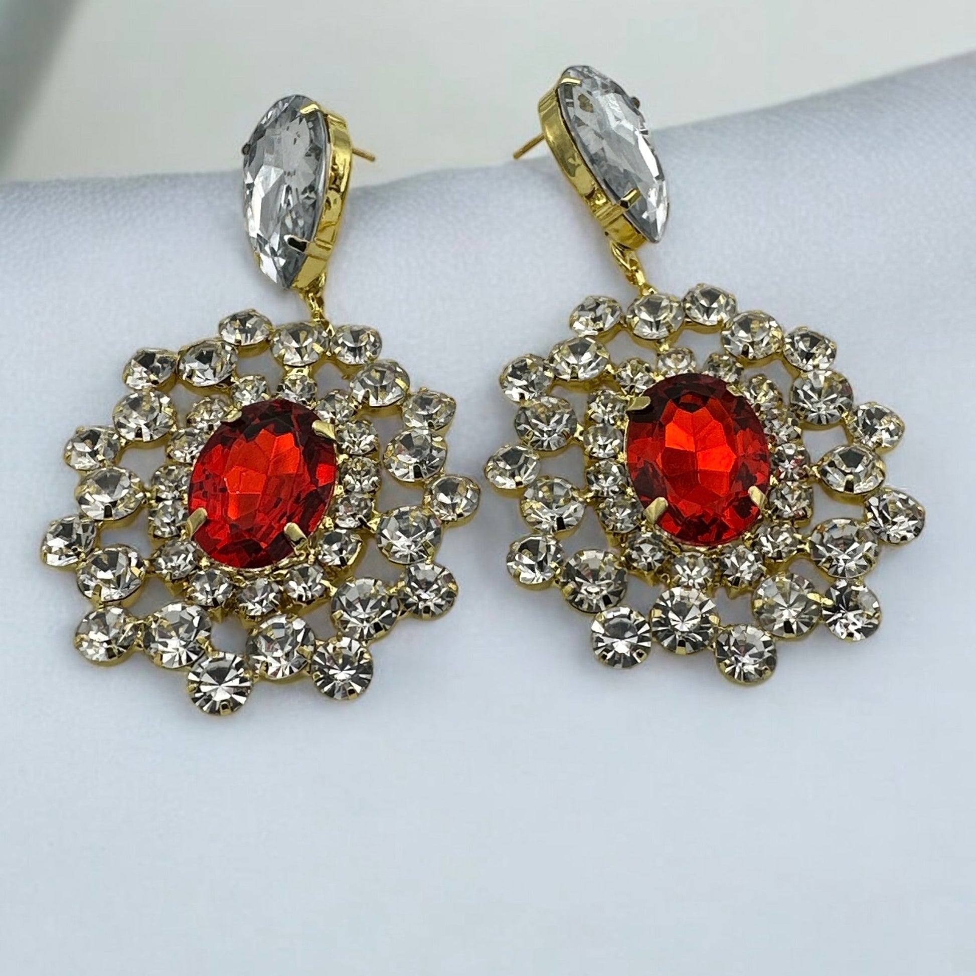 Elegant Glamorous Statement Diamante Rhinestone Dangle Earrings - Fatisha Boutique