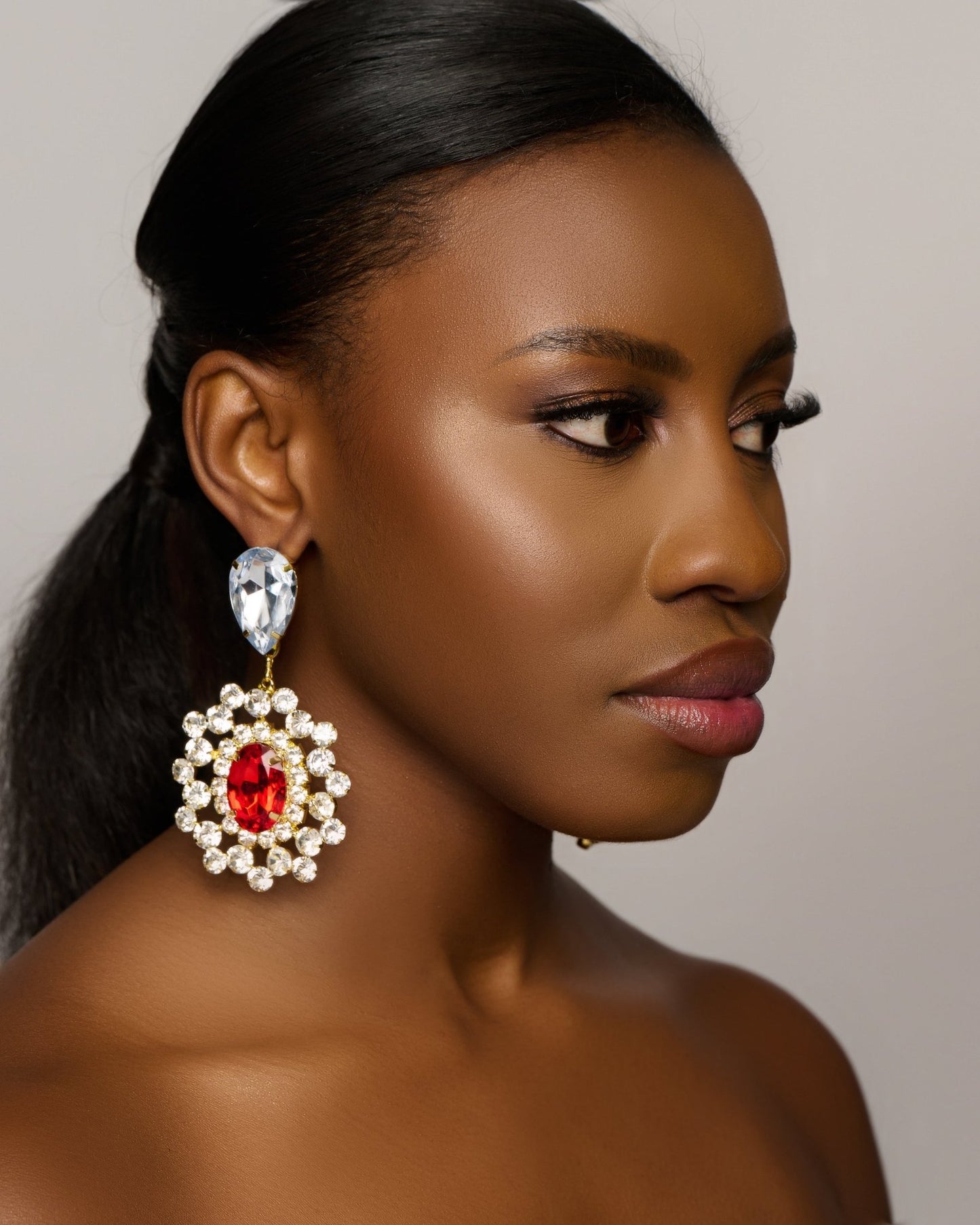 Elegant Glamorous Statement Diamante Rhinestone Dangle Earrings - Fatisha Boutique