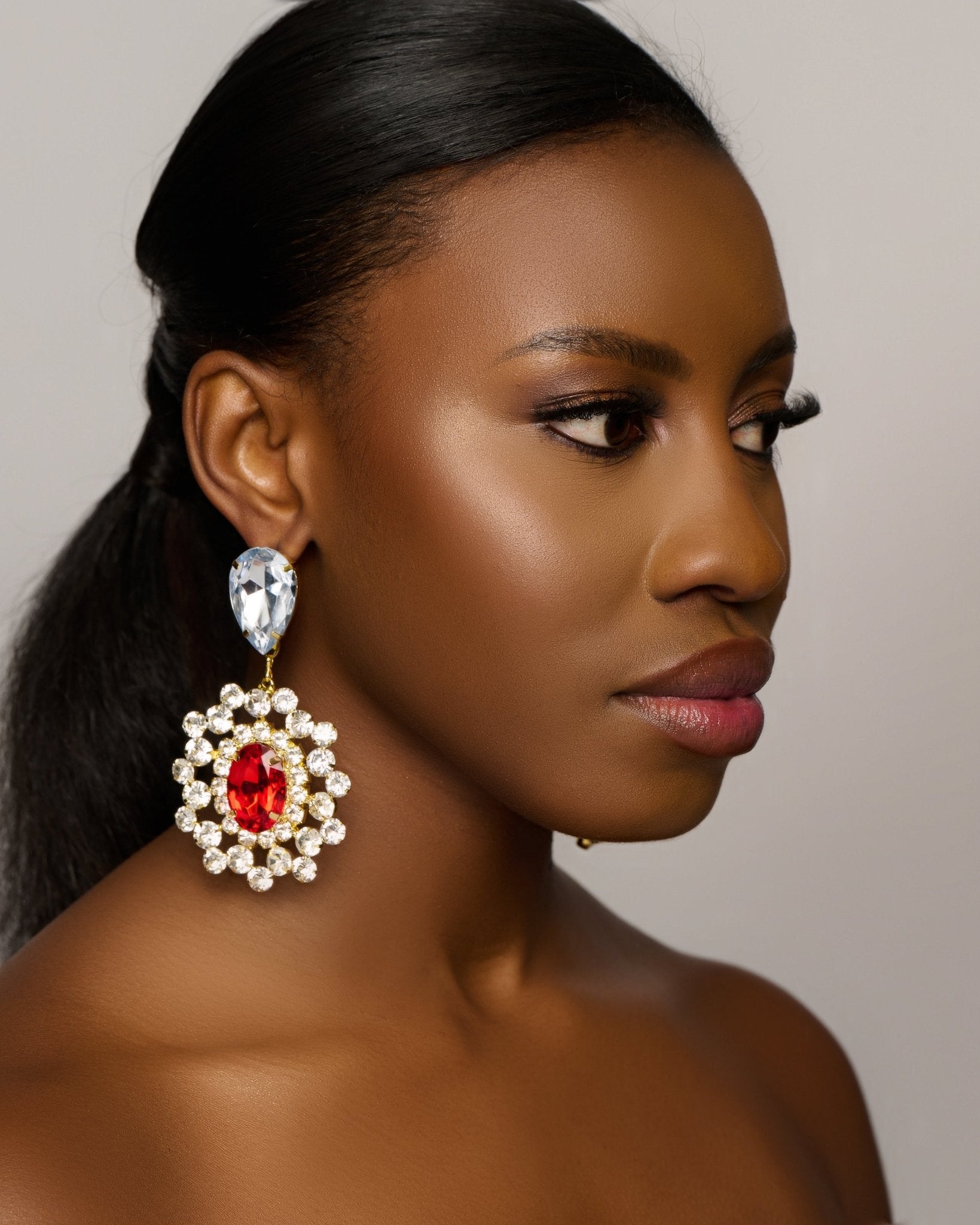 Elegant Glamorous Statement Diamante Rhinestone Dangle Earrings - Fatisha Boutique