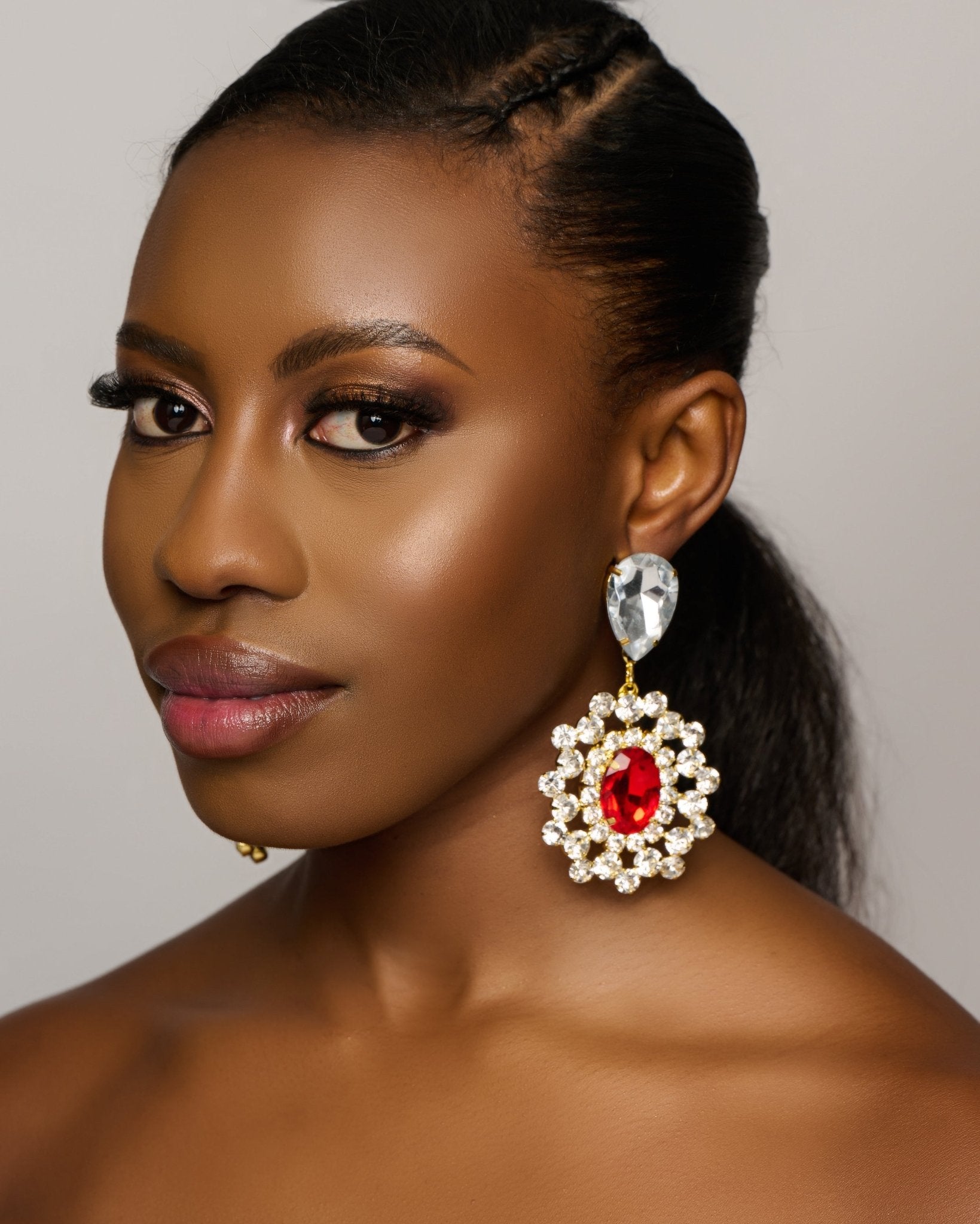 Elegant Glamorous Statement Diamante Rhinestone Dangle Earrings - Fatisha Boutique
