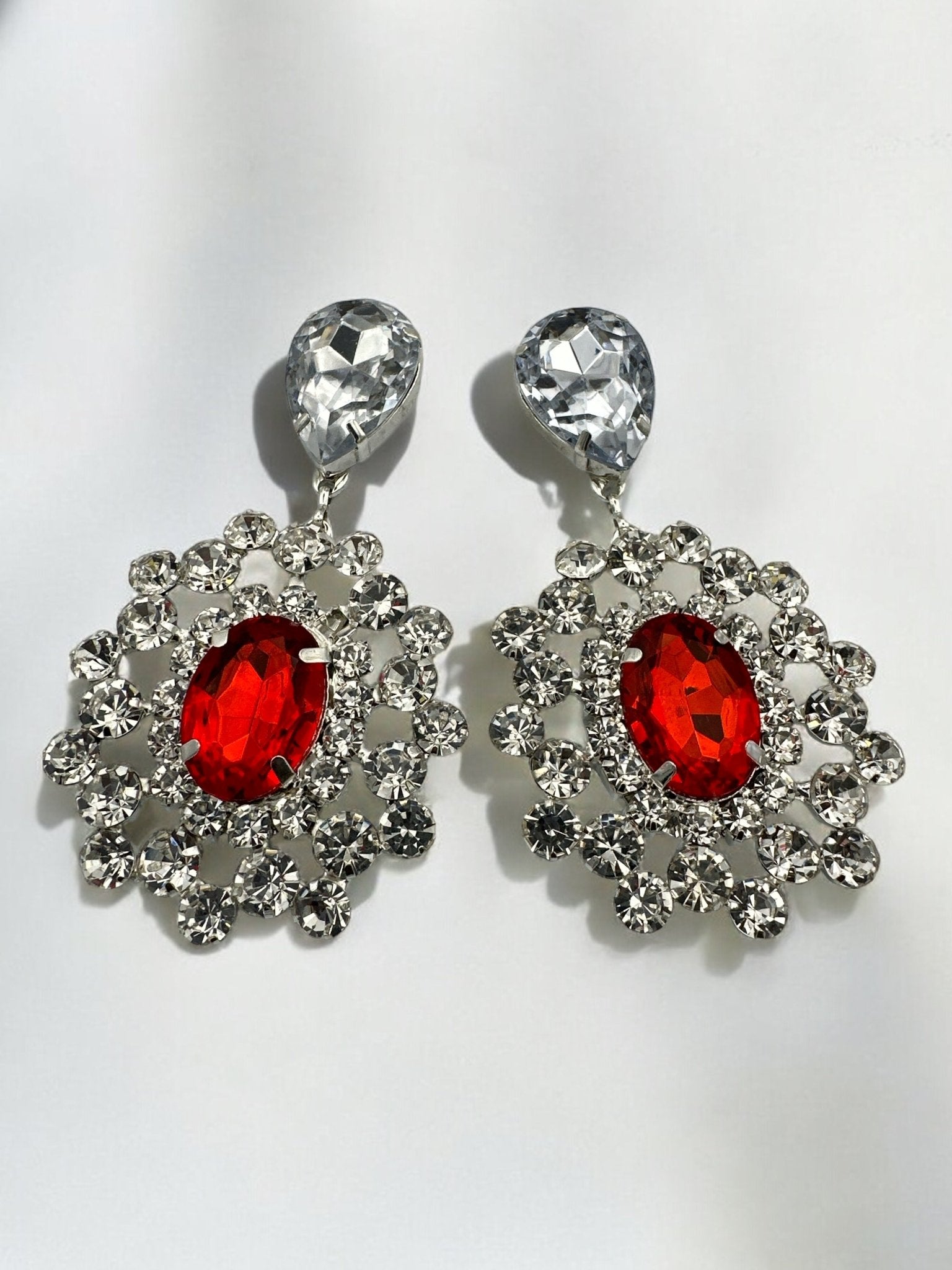 Elegant Glamorous Statement Diamante Rhinestone Dangle Earrings - Fatisha Boutique