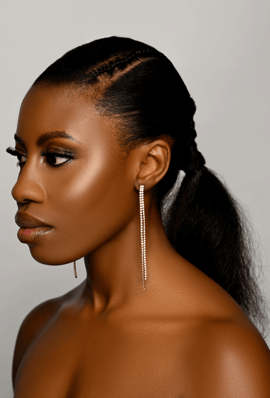 Elegant Long Rhinestone Earrings – Statement Jewellery for Any Occasion - Fatisha Boutique