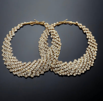 Elegant Luxury Crystal Rhinestone Statement Earrings - Fatisha Boutique
