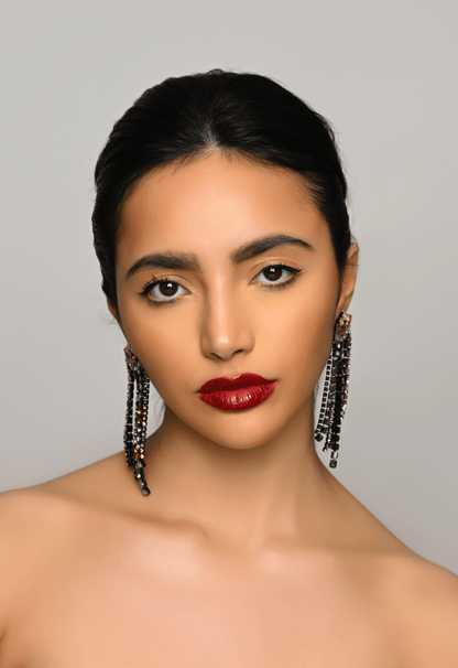 Elegant Multicoloured Crystal Fringe Earrings – Statement Drop Earrings for Women - Fatisha Boutique