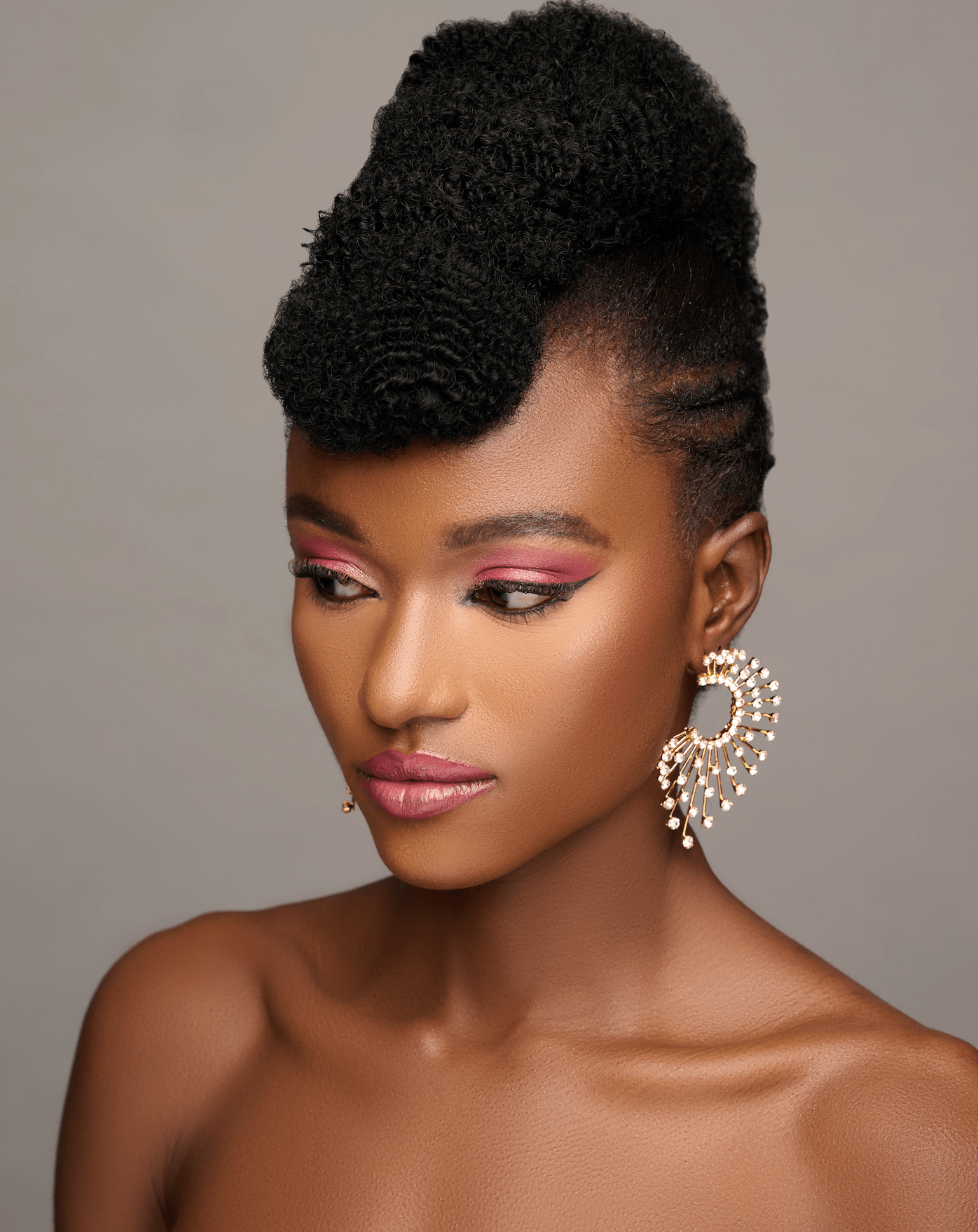 Elegant Oversized Spiked Rhinestone Designed Stud Statement Earrings - Fatisha Boutique
