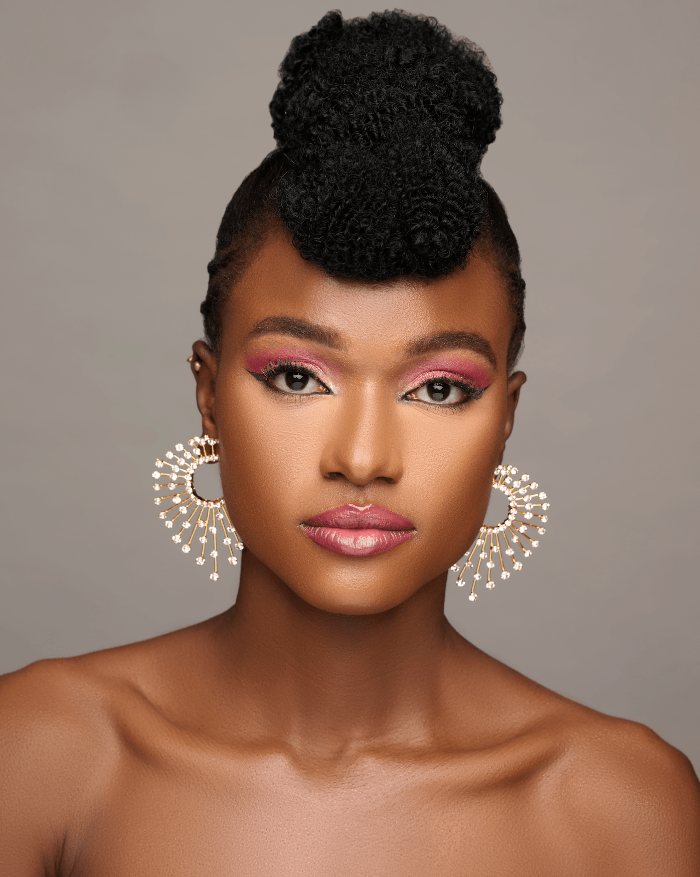 Elegant Oversized Spiked Rhinestone Designed Stud Statement Earrings - Fatisha Boutique