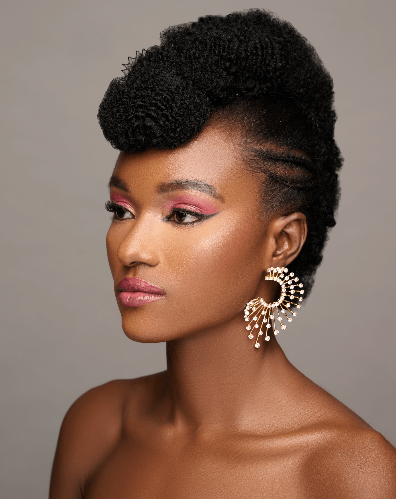 Elegant Oversized Spiked Rhinestone Designed Stud Statement Earrings - Fatisha Boutique