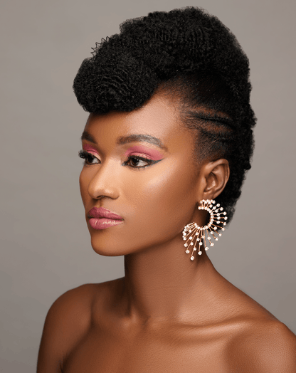 Elegant Oversized Spiked Rhinestone Designed Stud Statement Earrings - Fatisha Boutique