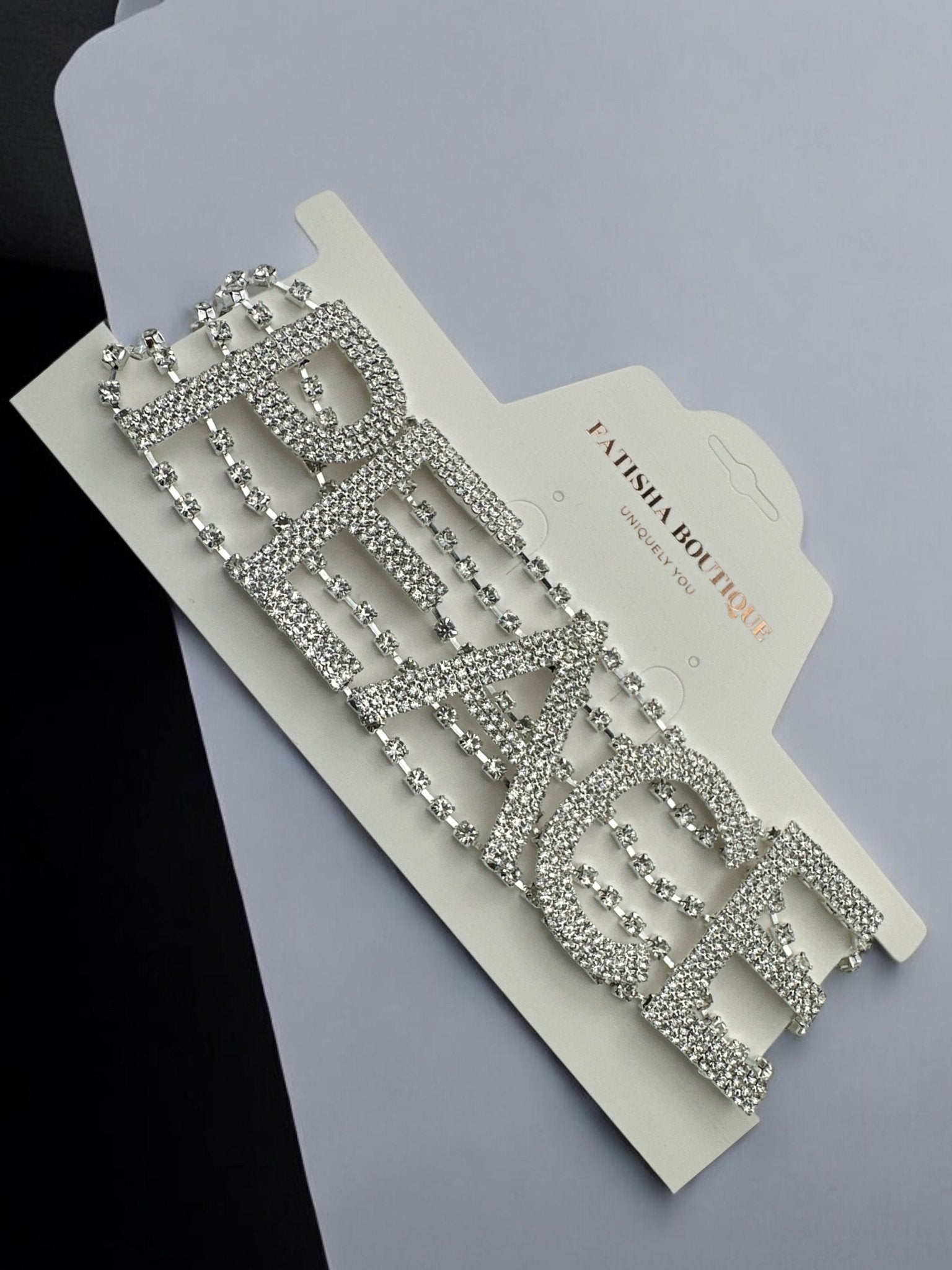 Elegant PEACE Sparkling Rhinestone Choker Statement Necklace Jewellery - Fatisha Boutique