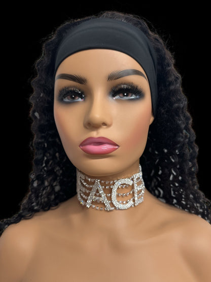 Elegant PEACE Sparkling Rhinestone Choker Statement Necklace Jewellery - Fatisha Boutique