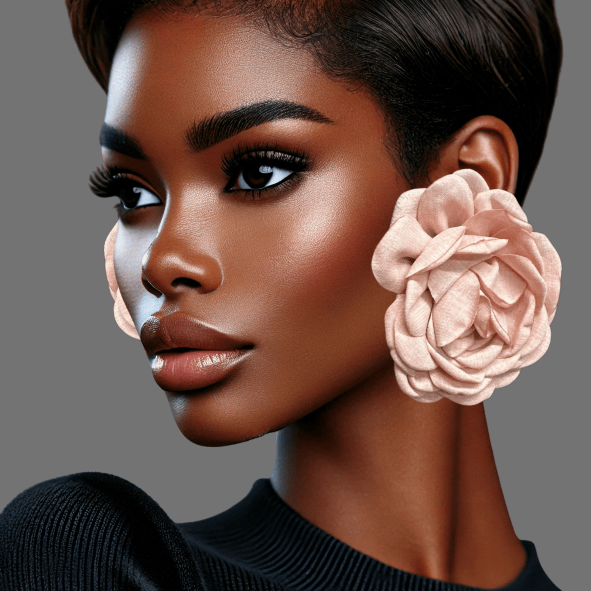 Elegant Pink Rose Statement Earrings - Fatisha Boutique
