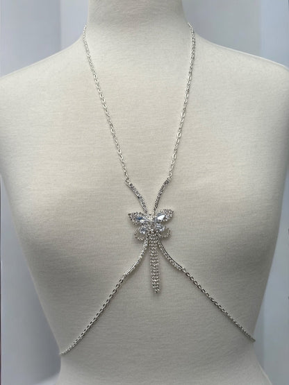 Elegant Rhinestone Body Chain – Butterfly Statement Body Jewellery (Gold & Silver) - Fatisha Boutique