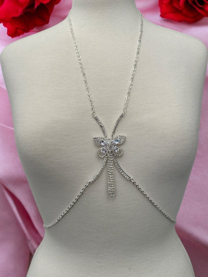 Elegant Rhinestone Body Chain – Butterfly Statement Body Jewellery (Gold & Silver) - Fatisha Boutique