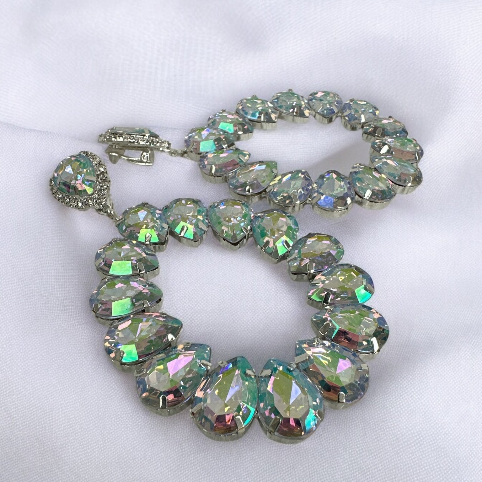 Elegant Rhinestone Crystal Teardrop Statement Earrings - Fatisha Boutique