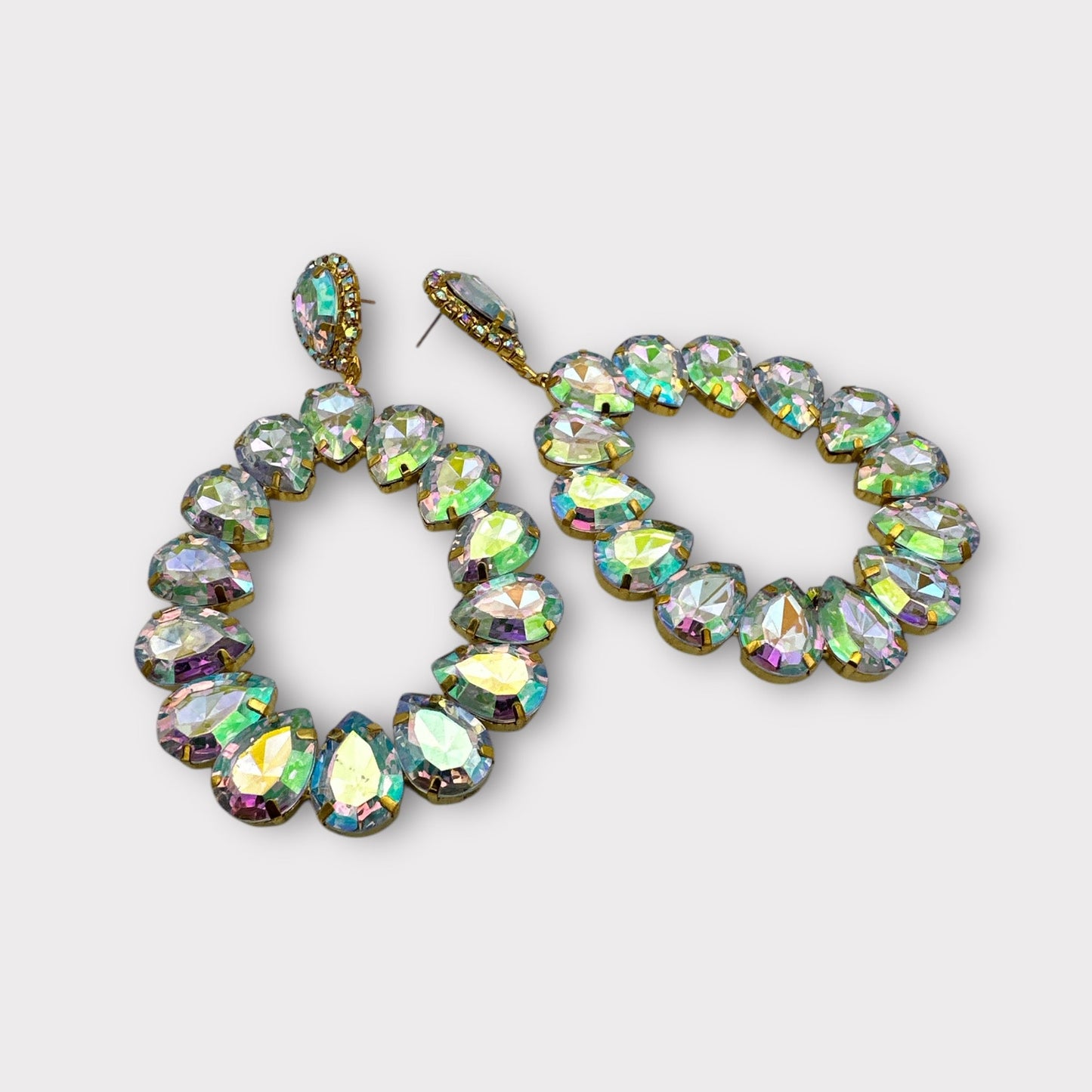 Elegant Rhinestone Crystal Teardrop Statement Earrings - Fatisha Boutique