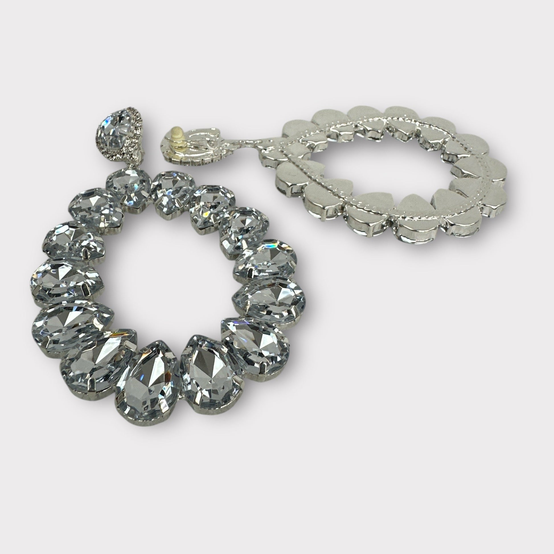 Elegant Rhinestone Crystal Teardrop Statement Earrings - Fatisha Boutique