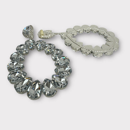 Elegant Rhinestone Crystal Teardrop Statement Earrings - Fatisha Boutique