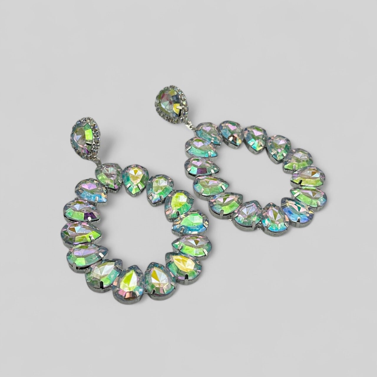 Elegant Rhinestone Crystal Teardrop Statement Earrings - Fatisha Boutique