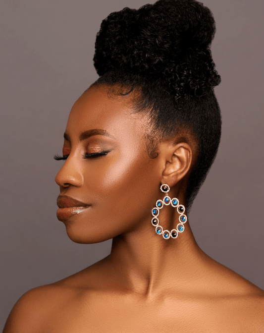 Elegant Rhinestone Dangle Earrings – Statement Earrings for Women – Crystal - Encrusted Jewellery - Fatisha Boutique