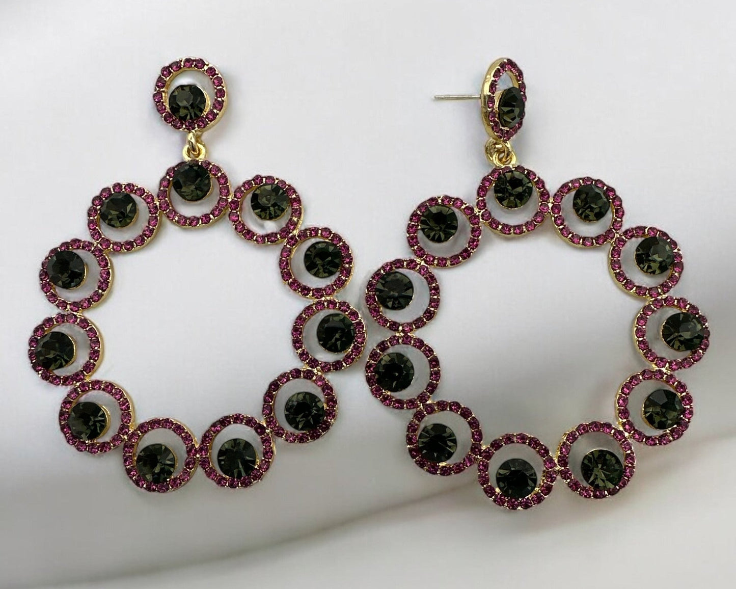 Elegant Rhinestone Dangle Earrings – Statement Earrings for Women – Crystal - Encrusted Jewellery - Fatisha Boutique