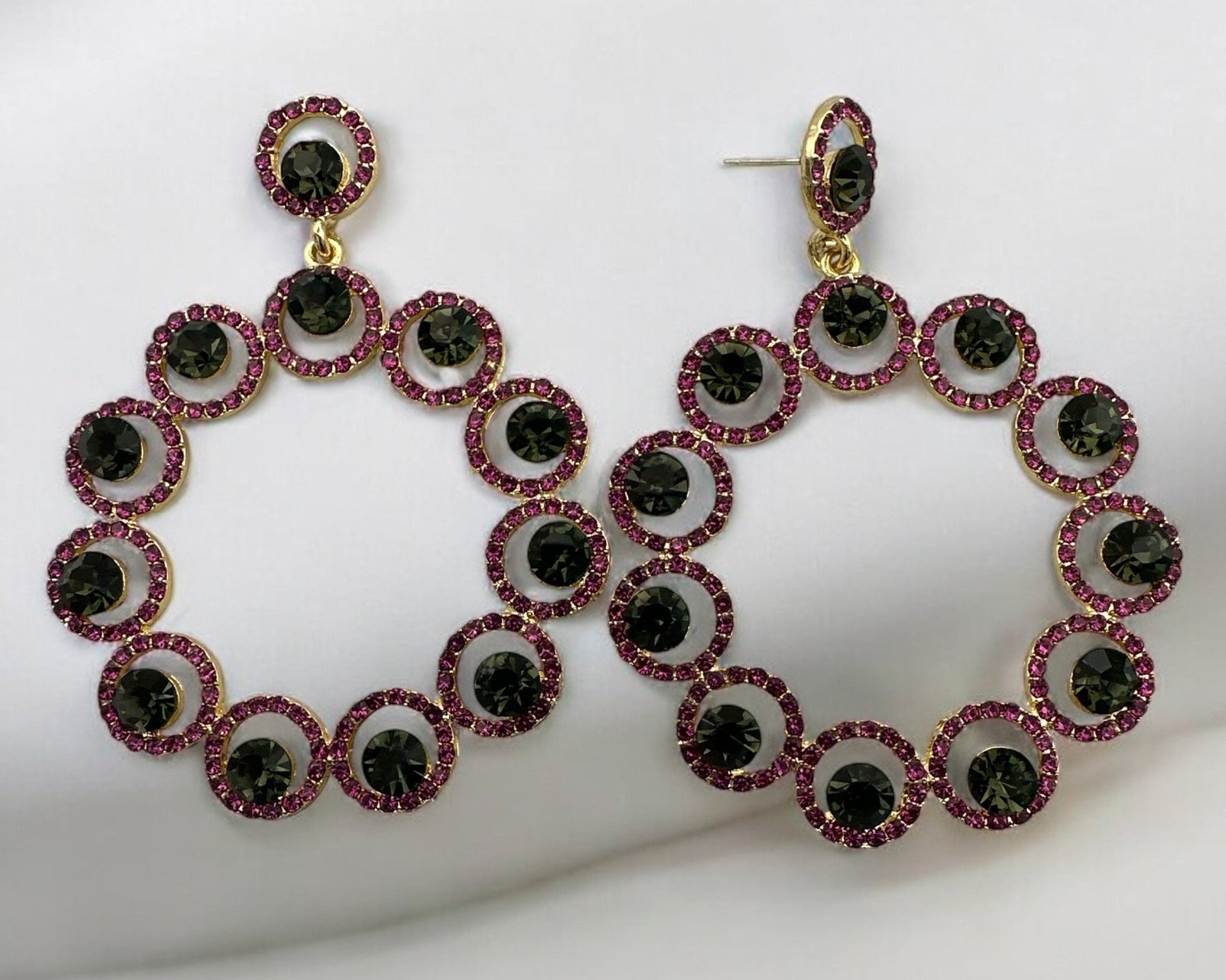 Elegant Rhinestone Dangle Earrings – Statement Earrings for Women – Crystal - Encrusted Jewellery - Fatisha Boutique