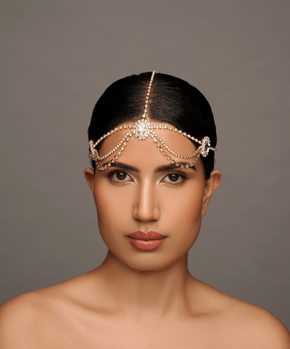 Elegant Rhinestone Multi - layered Tassels Bridal Headpiece - Fatisha Boutique