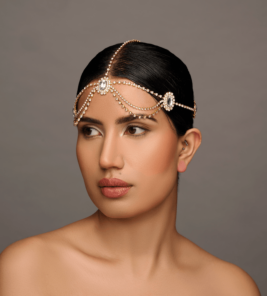 Elegant Rhinestone Multi - layered Tassels Bridal Headpiece - Fatisha Boutique