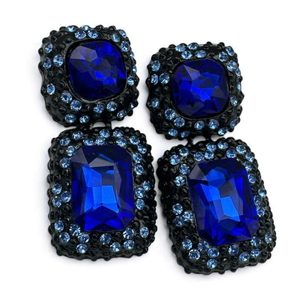 Elegant Rhinestone Stud Drop Earrings – Bold Sparkling Crystal Statement Style - Fatisha Boutique
