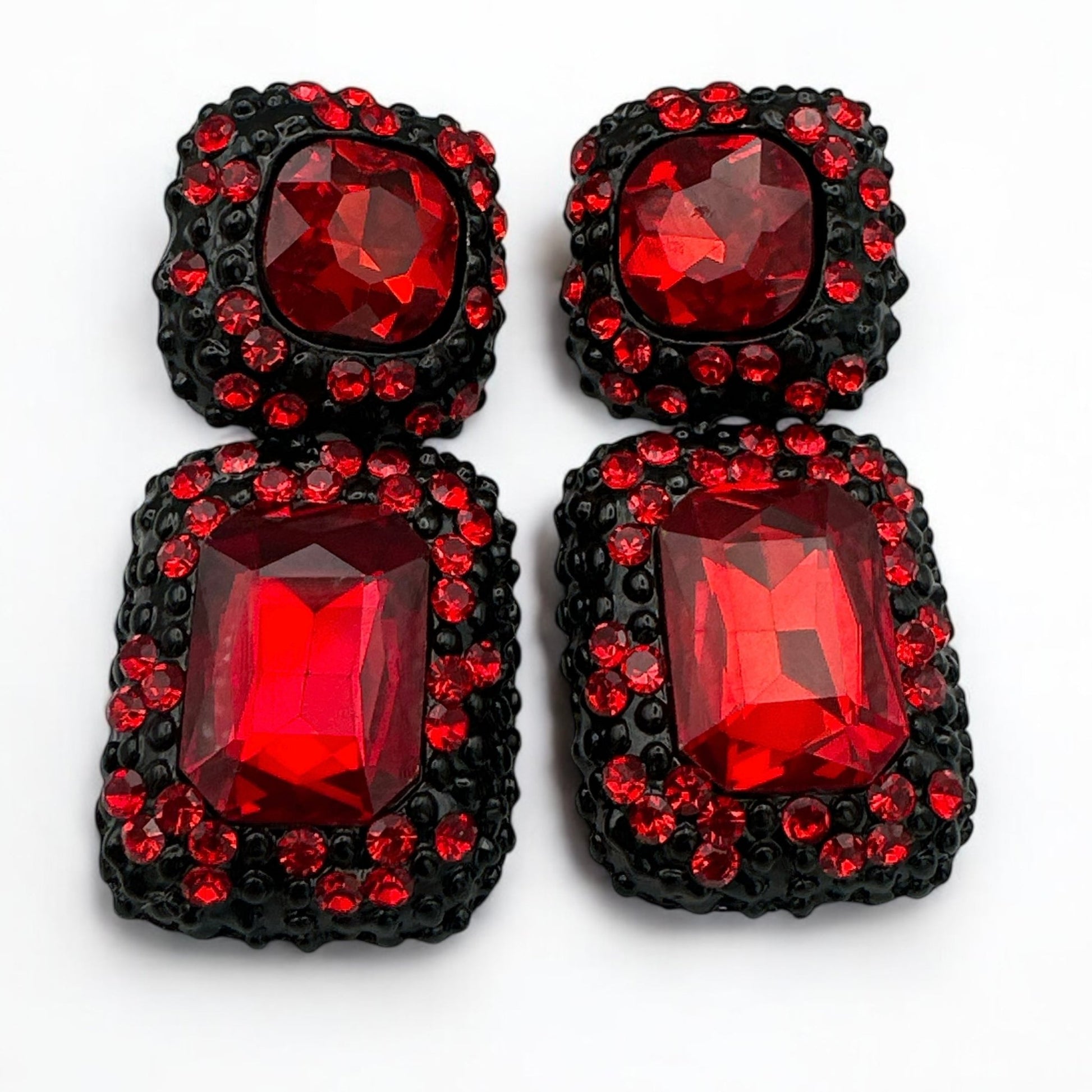 Elegant Rhinestone Stud Drop Earrings – Bold Sparkling Crystal Statement Style - Fatisha Boutique