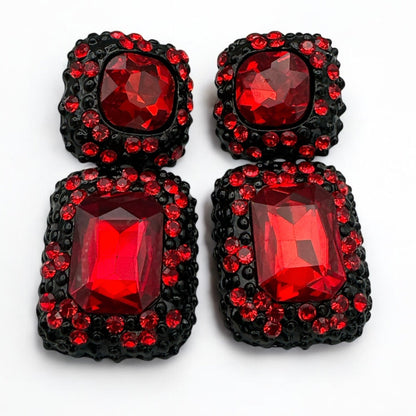 Elegant Rhinestone Stud Drop Earrings – Bold Sparkling Crystal Statement Style - Fatisha Boutique