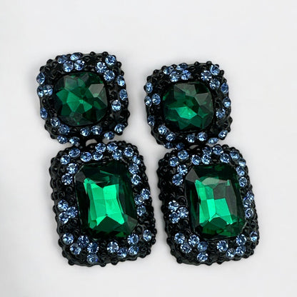 Elegant Rhinestone Stud Drop Earrings – Bold Sparkling Crystal Statement Style - Fatisha Boutique