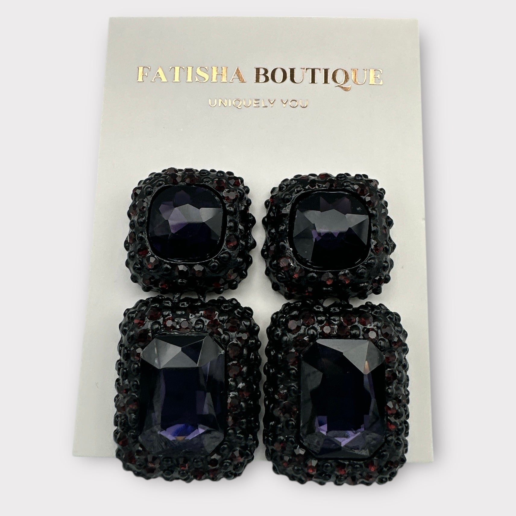 Elegant Rhinestone Stud Drop Earrings – Bold Sparkling Crystal Statement Style - Fatisha Boutique