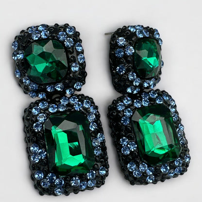 Elegant Rhinestone Stud Drop Earrings – Bold Sparkling Crystal Statement Style - Fatisha Boutique